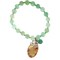 Earth's Jewels Semi-Precious Aventurine Natural Green Gemstone Bracelet, Agate & Clover Charm